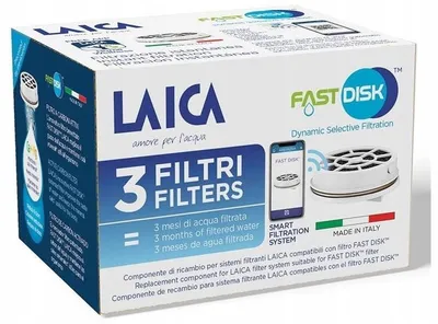 Filtry Do Wody LAICA FAST DISK 3 szt Wkłady Do Butelki Filtrującej Karafki