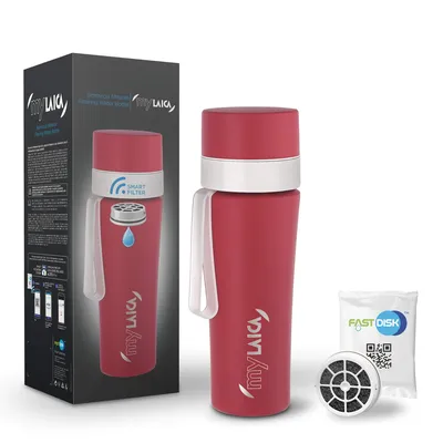 Butelka Filtrująca LAICA MyLAICA 550ml Stalowa Bidon Z Filtrem FAST DISK