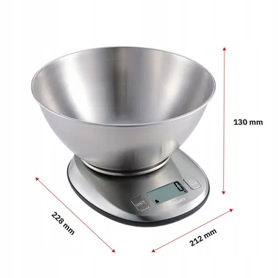 Waga Kuchenna EK4390 INOX Stal Nierdzewna LCD 5kg 1g Misa Tarowanie