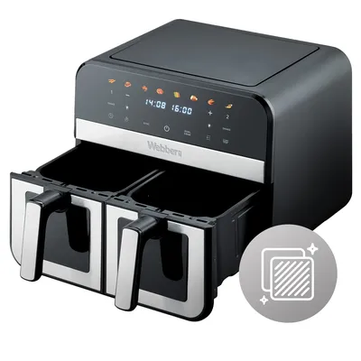 Frytkownica Beztłuszczowa Podwójna Air Fryer Dwukomorowa Ceramiczna
