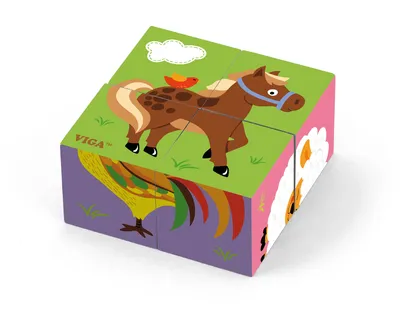 VIGA 50835 Kostki Puzzle - Farma