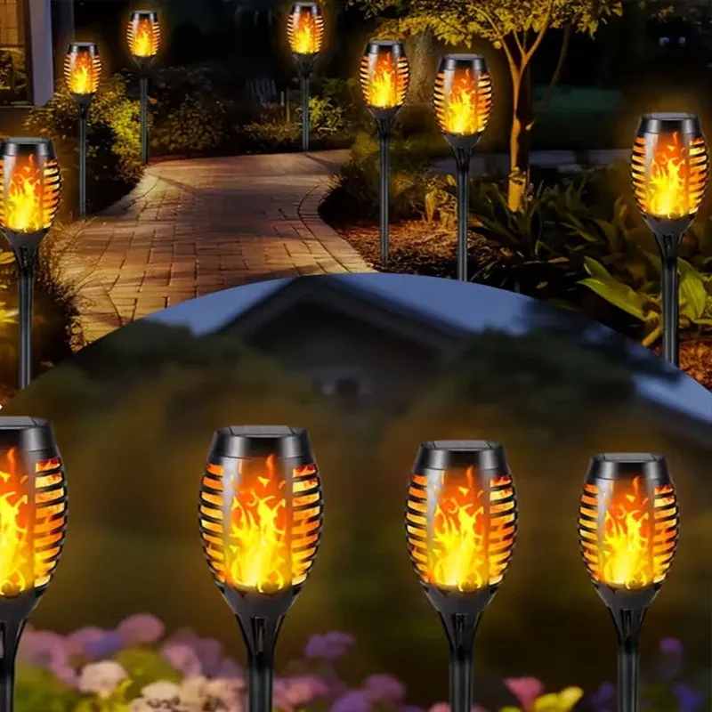 6 x Lampa Solarna Ogrodowa Wbijana LED Pochodnia