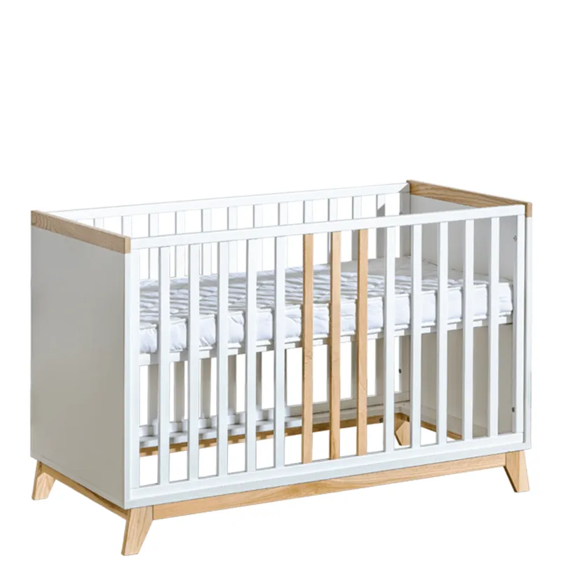 Łóżeczko NORDIK 120×60 Z Funkcją Sofy Biały / Jesion