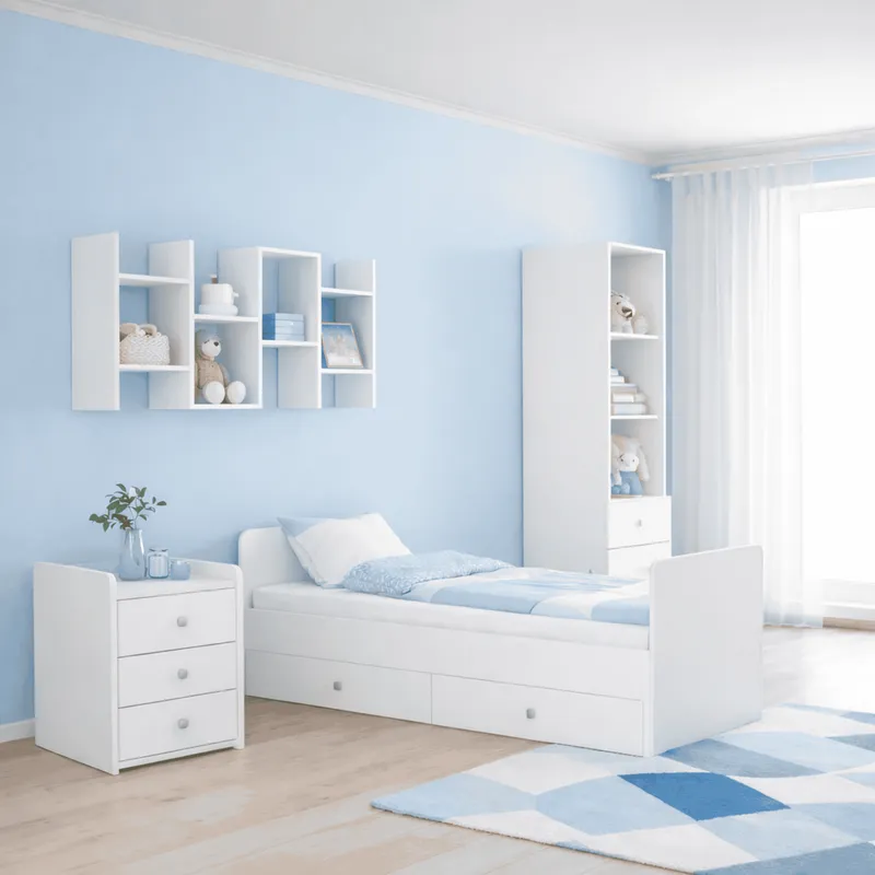 Łóżeczko SMART 4w1 (Łóżeczko 120×60 + Komoda / Łóżko 170×60) Biały