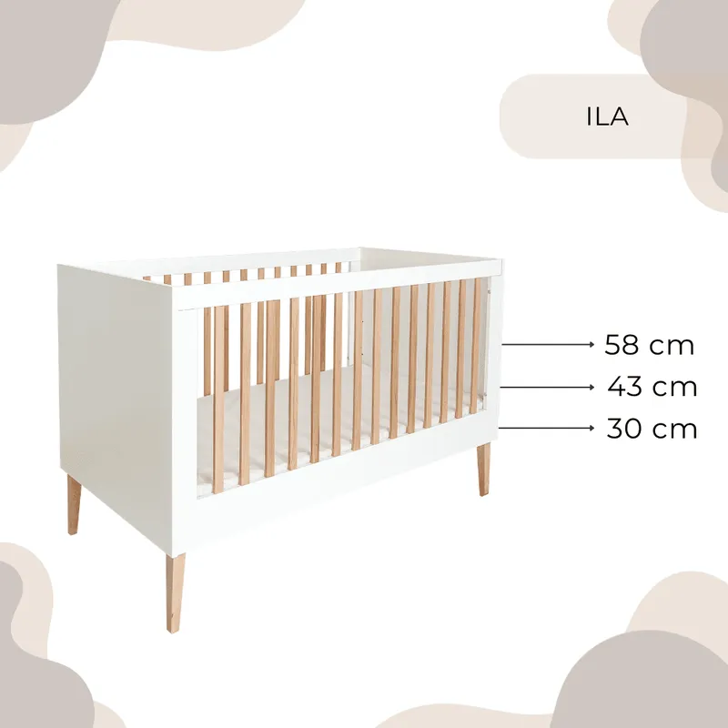 Łóżeczko ILA 140×70 2w1 - Biały