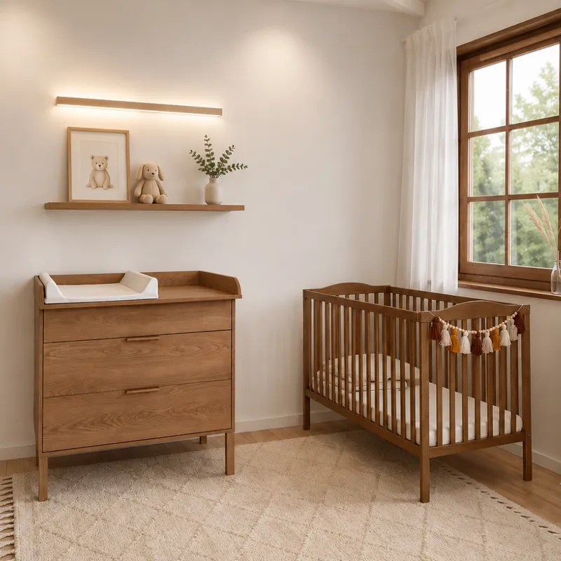 Łóżeczko NUBI 120×60 + Sofa Lity Dąb