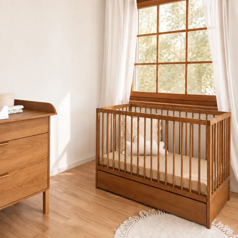 Łóżeczko DODI 120×60 Z Szufladą 2w1 Lity Dąb