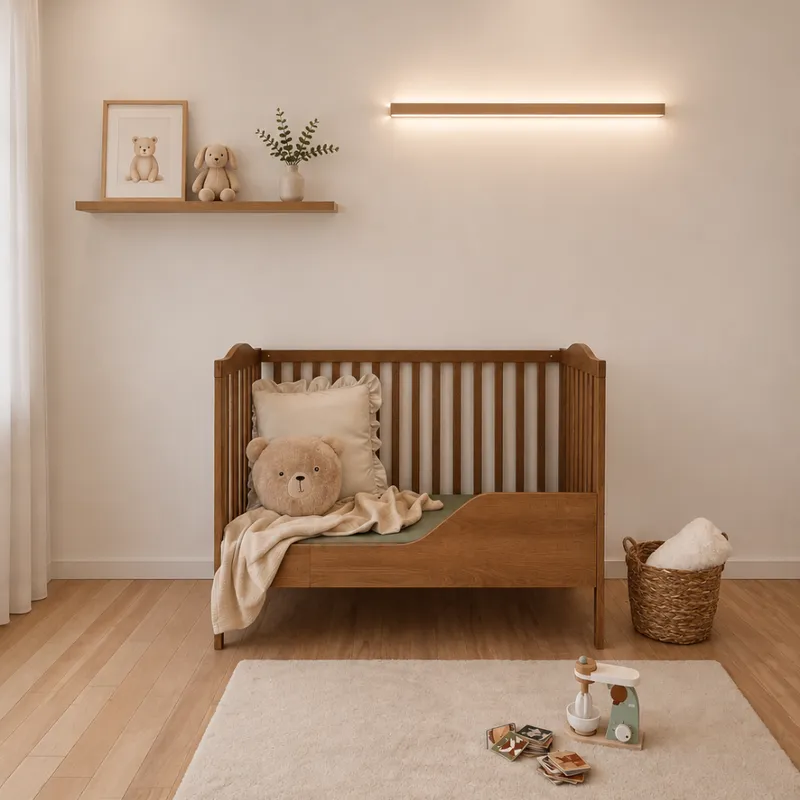 Łóżeczko NUBI 120×60 + Sofa Lity Dąb