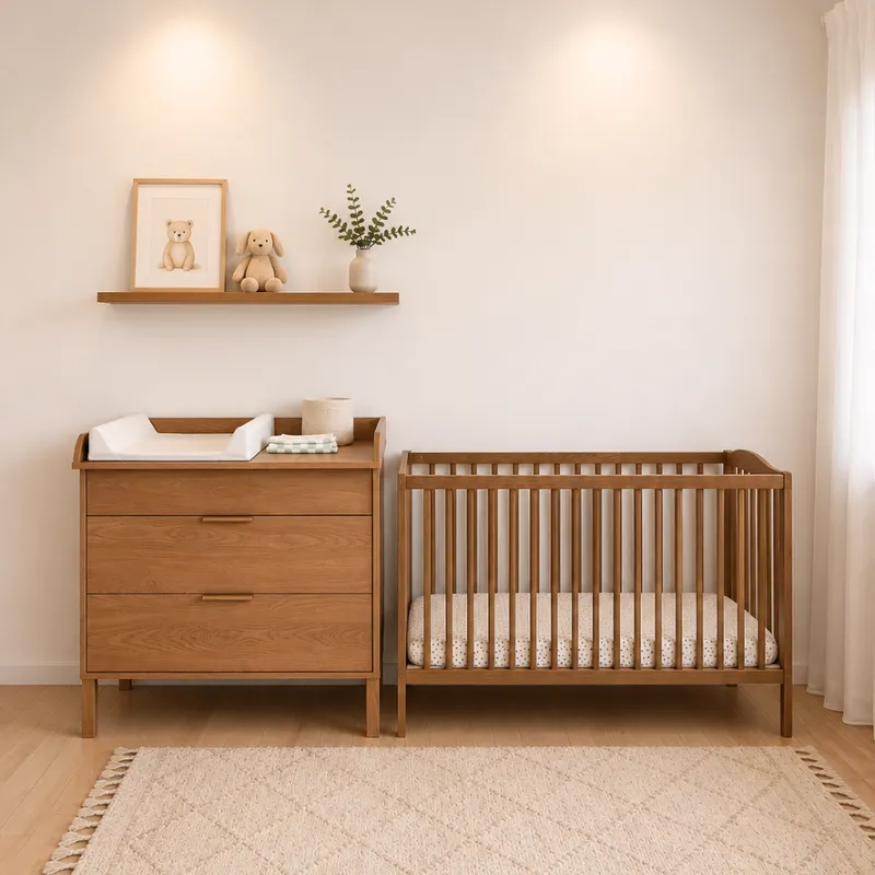 Łóżeczko NUBI 120×60 + Sofa Lity Dąb