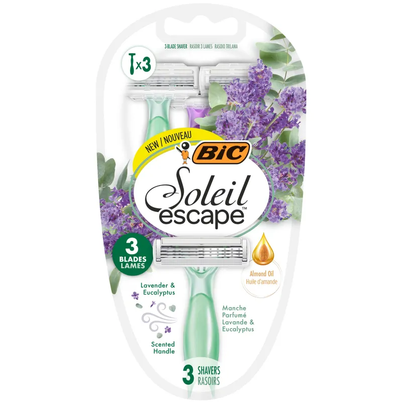 BIC Maszynki Do Golenia Soleil Escape 3 Lavender&Eucalyptus 3 Sztuki