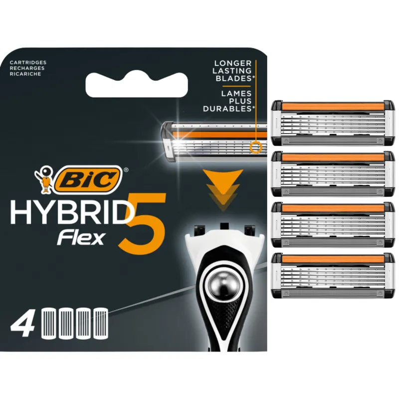 BIC Wkłady Do Maszynki Hybrid Flex 5 - 4 Sztuki