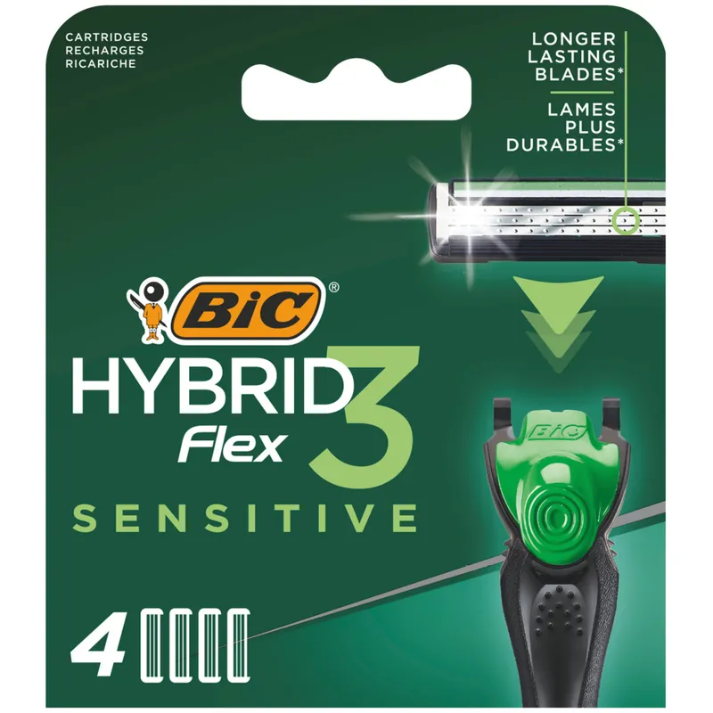 BIC Wkłady Do Maszynki Do Golenia Hybrid Flex 3 Sensitive 4 Wkłady
