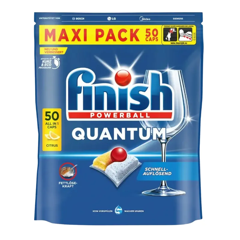 FINISH Powerball Quantum Citrus All In 1 Maxi Pack Tabletki Do Zmywarki 50 szt