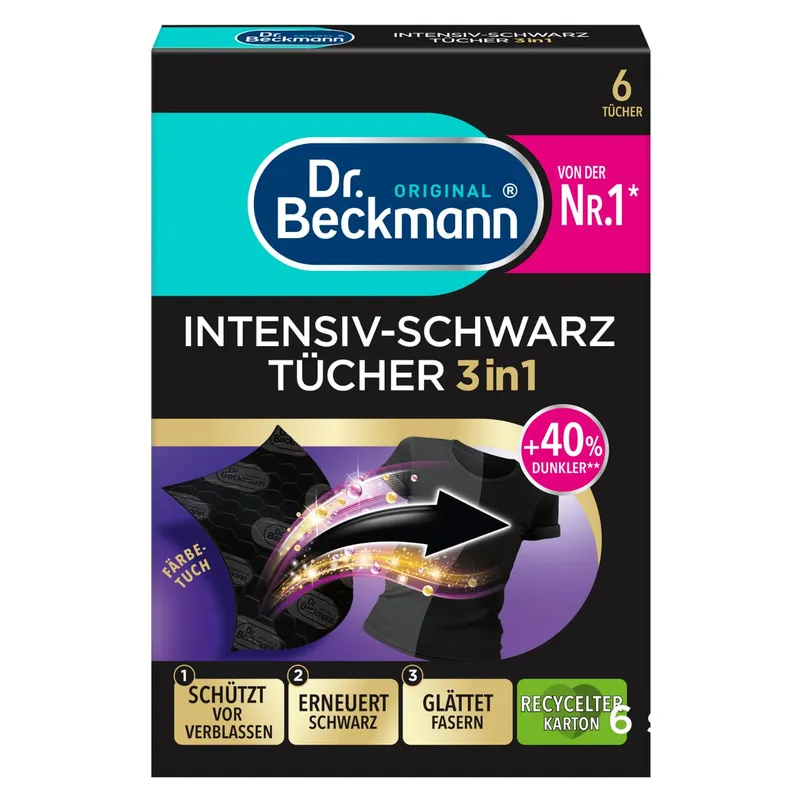 Dr. Beckmann Intensiv-Schwarz 2IN1 Intensywna Czerń 6 szt