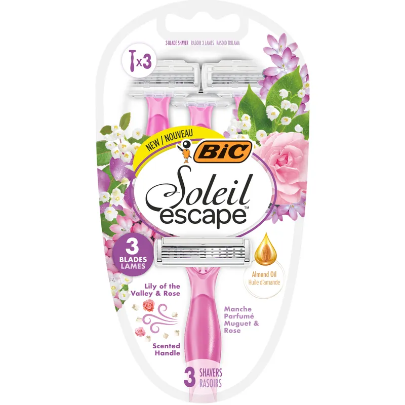 BIC Maszynka Do Golenia Soleil Escape 3 Lily&Rose 3 Sztuki