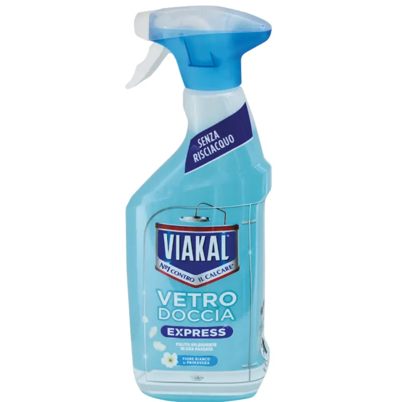 VIAKAL Vetro Doccia Express Fiore Bianco Środek Czyszczący Do Kabin Prysznicowych Bez Spłukiwania 470 ml