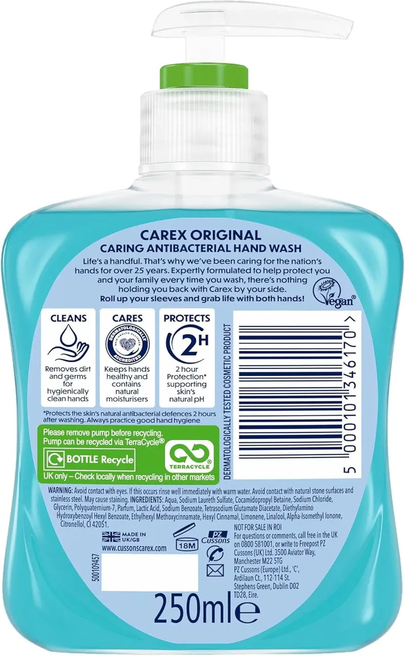 CAREX Original Antibacterial Antybakteryjne Mydło W Płynie 250 ml