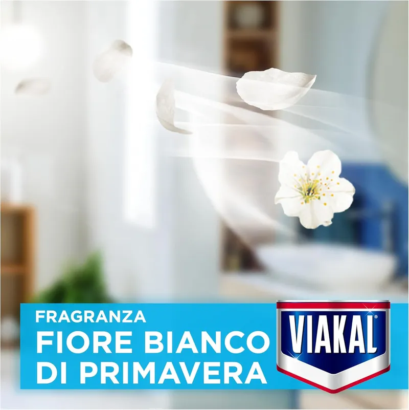 VIAKAL Vetro Doccia Express Fiore Bianco Środek Czyszczący Do Kabin Prysznicowych Bez Spłukiwania 470 ml