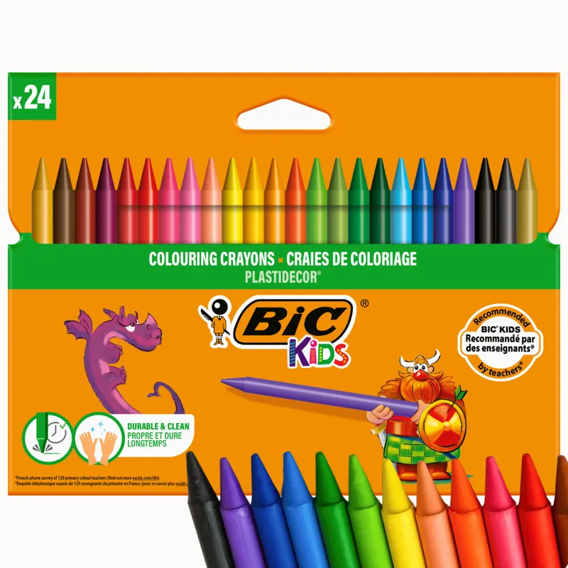 BIC Kids Plastidecor Kredki Świecowe 24 Kolory