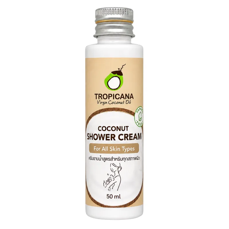 TROPICANA Virgin Coconut Oil Bio Żel Pod Prysznic Wegański 50 ml - Kremowy