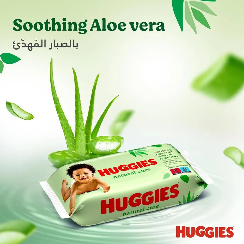 Huggies Natural Care Chusteczki Nawilżone 56 szt