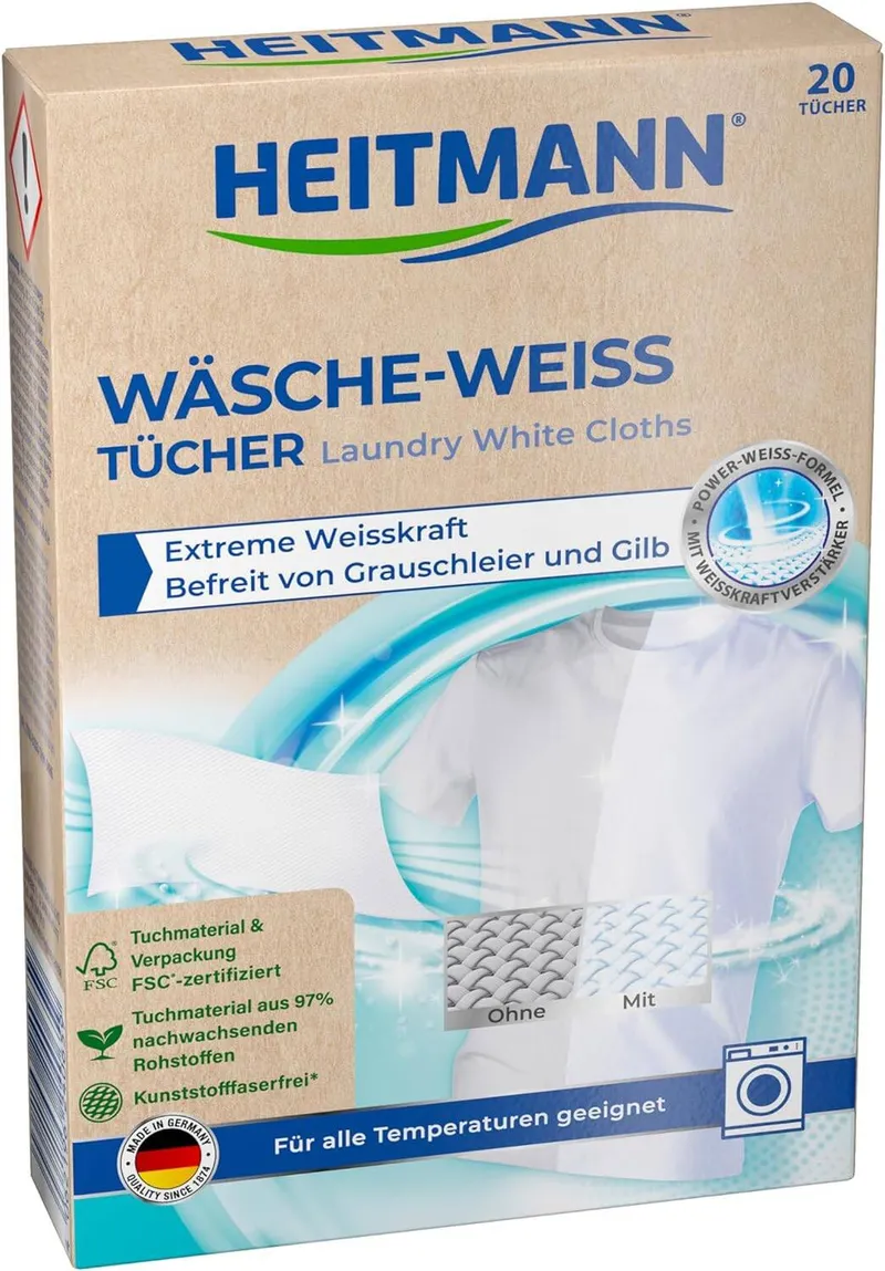 HEITMANN Wäsche Weiß Chusteczki Wybielające 20 szt