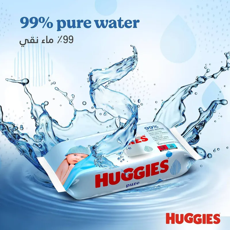 Huggies Pure Chusteczki Nawilżone 56 szt