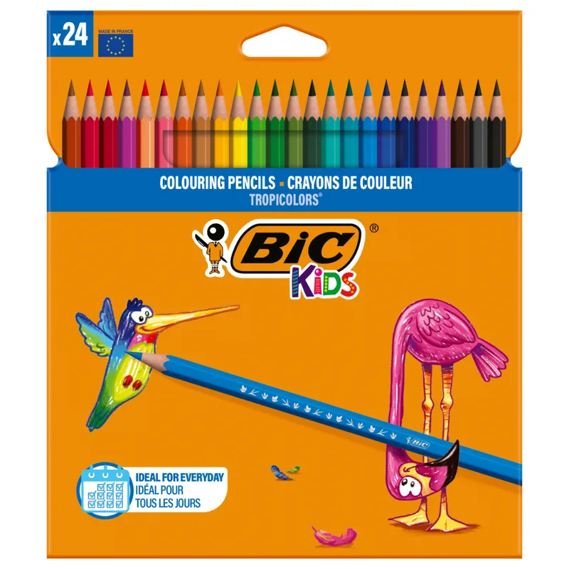 BIC Kids Tropicolors Kredki Ołówkowe Pudełko 24 Sztuki