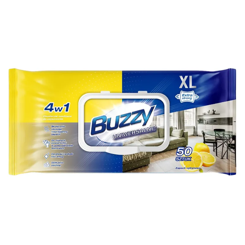 BUZZY Uniwersalne Chusteczki Nawilżone Do Czyszczenia 50 szt