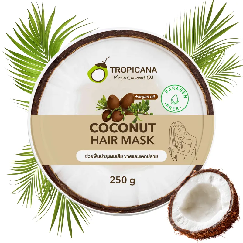 TROPICANA Virgin Coconut Oil Bio Maska Do Włosów Wegańska 250 ml
