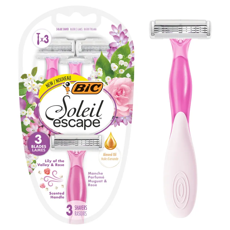 BIC Maszynka Do Golenia Soleil Escape 3 Lily&Rose 3 Sztuki