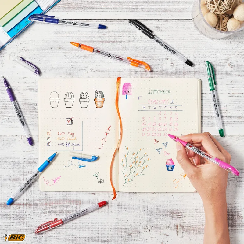 BIC Gel-Ocity Stic Długopisy Żelowe 0.5mm 4 Sztuki
