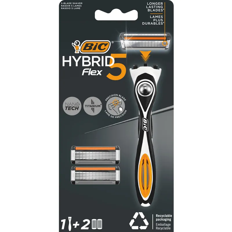 BIC Maszynka Do Golenia Hybrid Flex 5 Rączka + 2 Wkłady