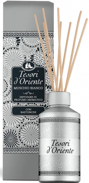 TESORI D'ORIENTE Muschio Bianco Dyfuzor Aromatyczny Z Patyczkami 200 ml