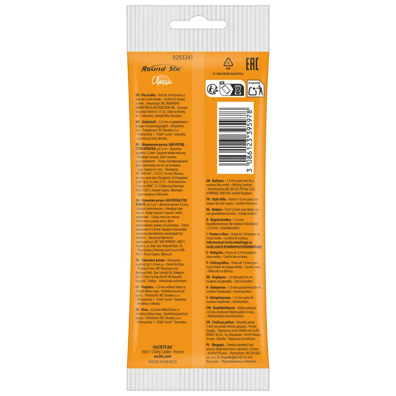 BIC Round Stic Classic Długopis Mix 6 Sztuk