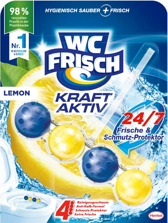 WC-FRISCH Blau Kraft-Aktiv Lemon Zawieszka WC 50 g