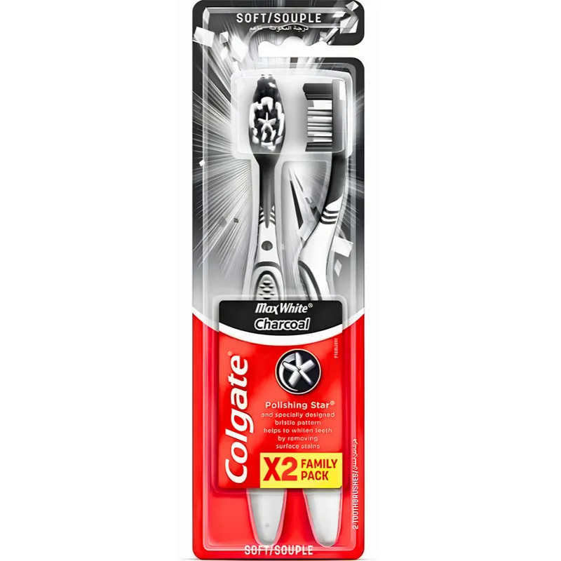 COLGATE Max White Charcoal Soft Szczoteczka Do Zębów 2 szt