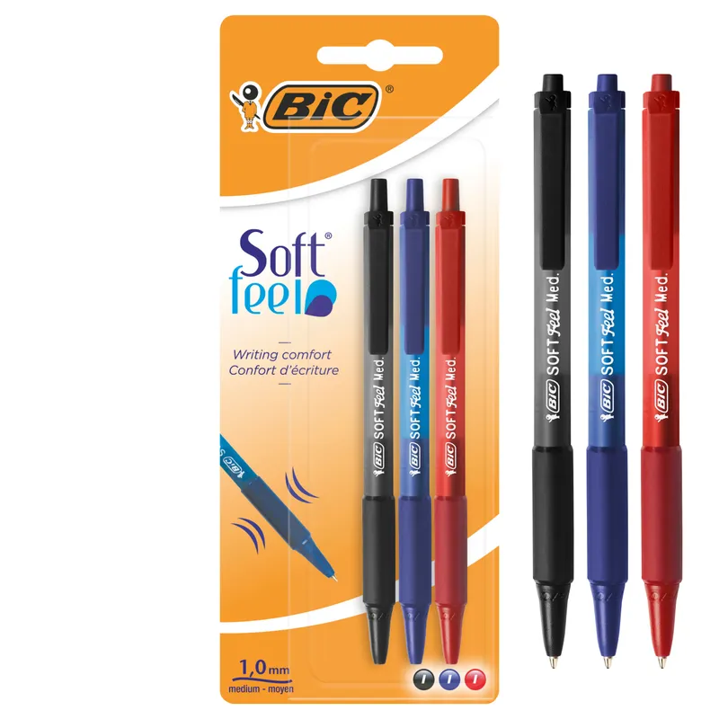 BIC Soft Feel Długopis Mix 3 Sztuki