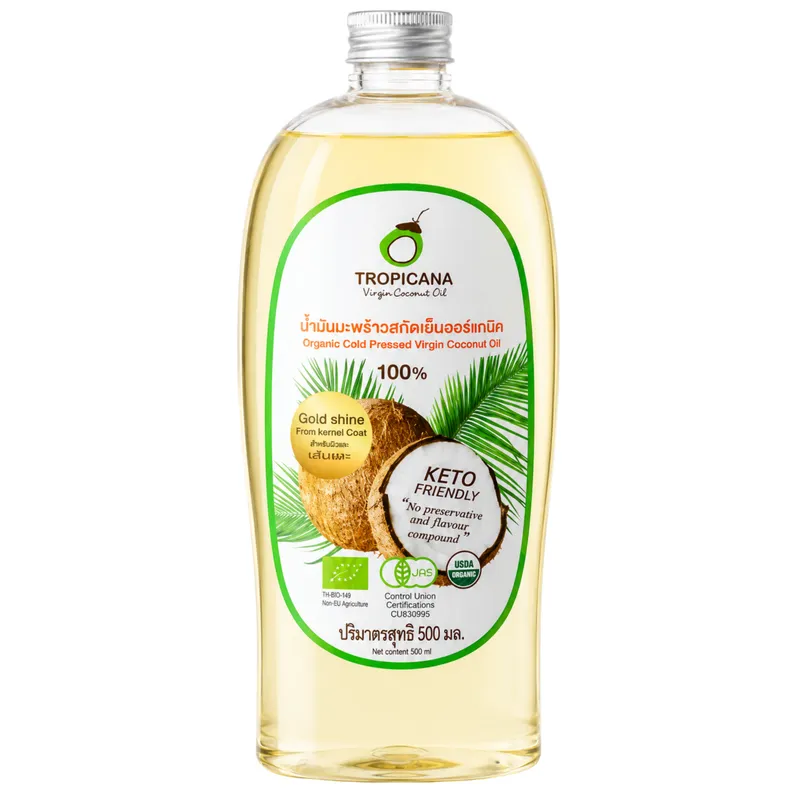 TROPICANA Virgin Coconut Oil Bio Olej Kokosowy Do Włosów, Skóry Wegański 500 ml