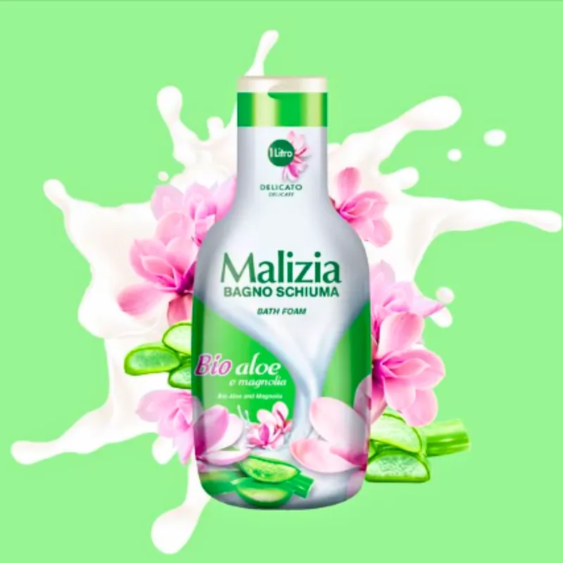 MALIZIA Bio Aloe E Magnolia Płyn Do Kąpieli 1l