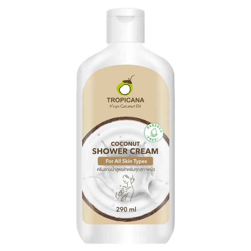 TROPICANA Virgin Coconut Oil Bio Żel Pod Prysznic Wegański 290 ml - Kremowy