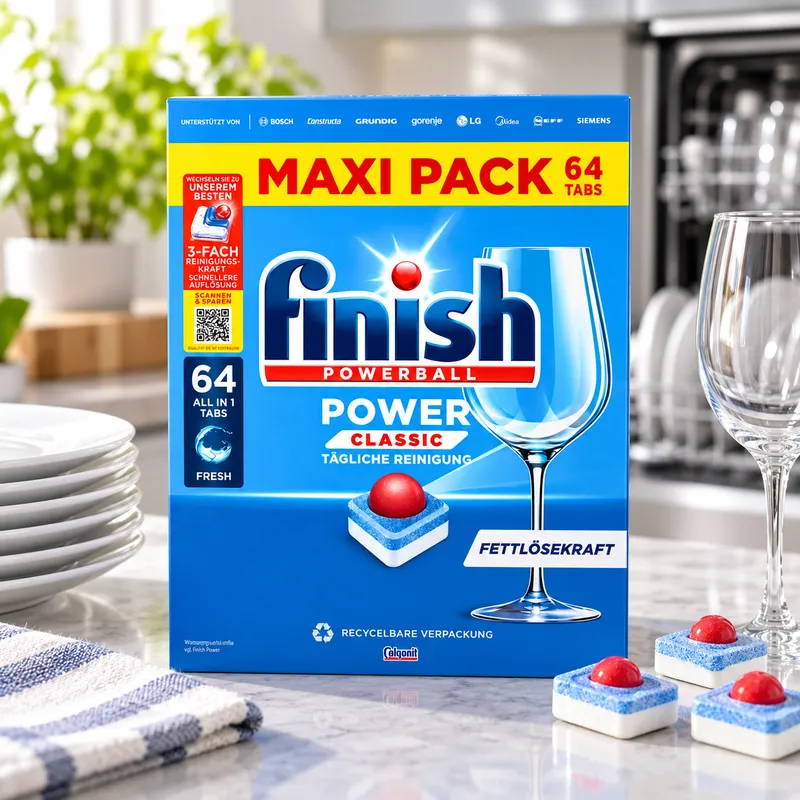 FINISH Powerball Power Classic All IN1 Fresh Tabletki Do Zmywarki 64 szt