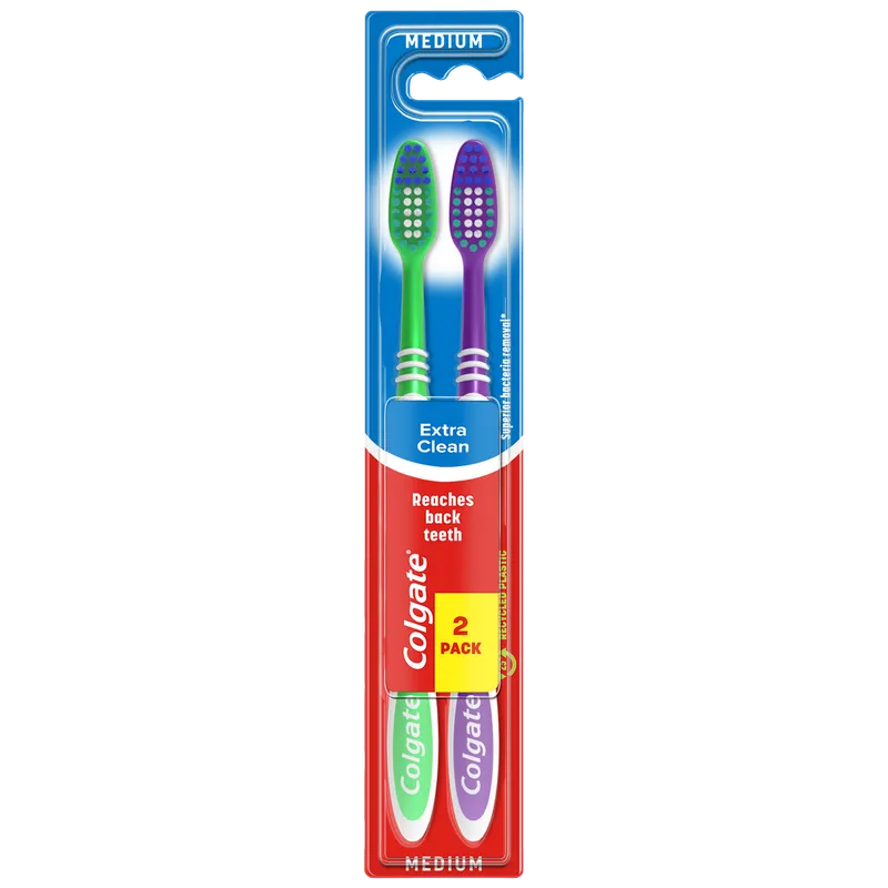 COLGATE Extra Clean Szczoteczka Do Zębów Średnia 2 szt
