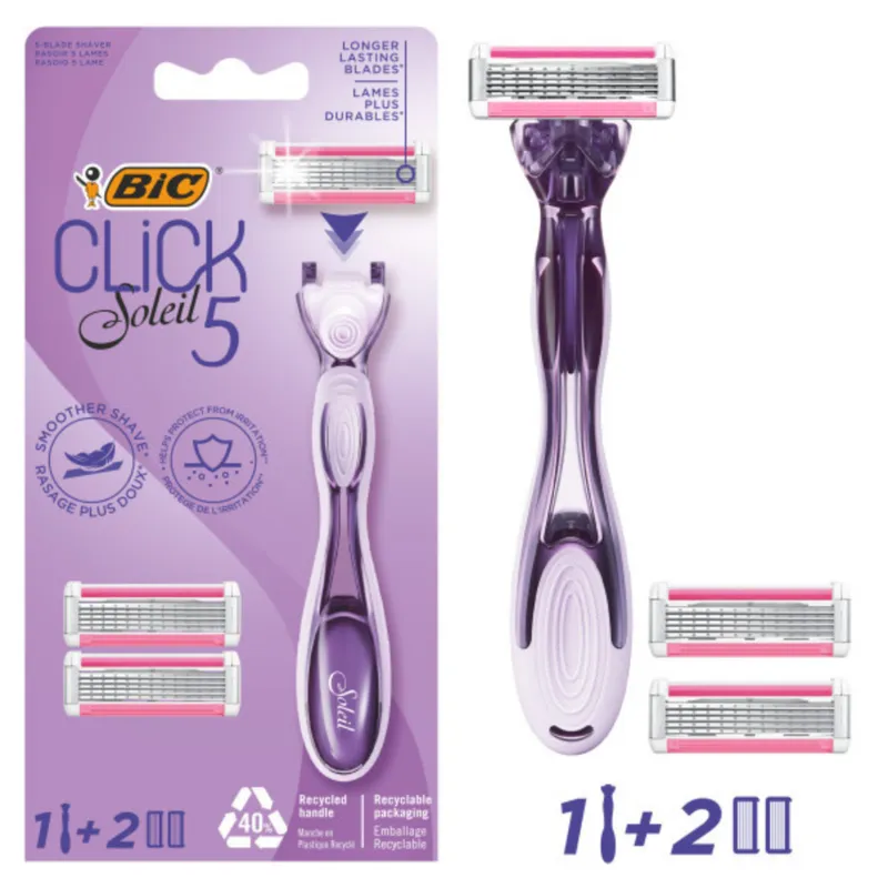 BIC Maszynka Do Golenia Soleil Click 5 Rączka + 2 Wkłady