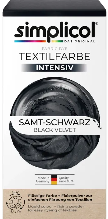 SIMPLICOL Intensiv Aksamitna Czerń Samt-Schwarz Barwnik Do Tkanin
