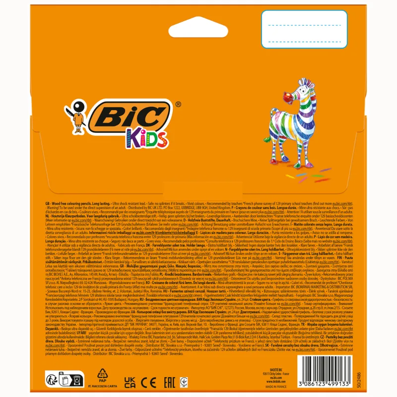 BIC Kids Evolution Stripes Kredki Ołówkowe 24 Kolory