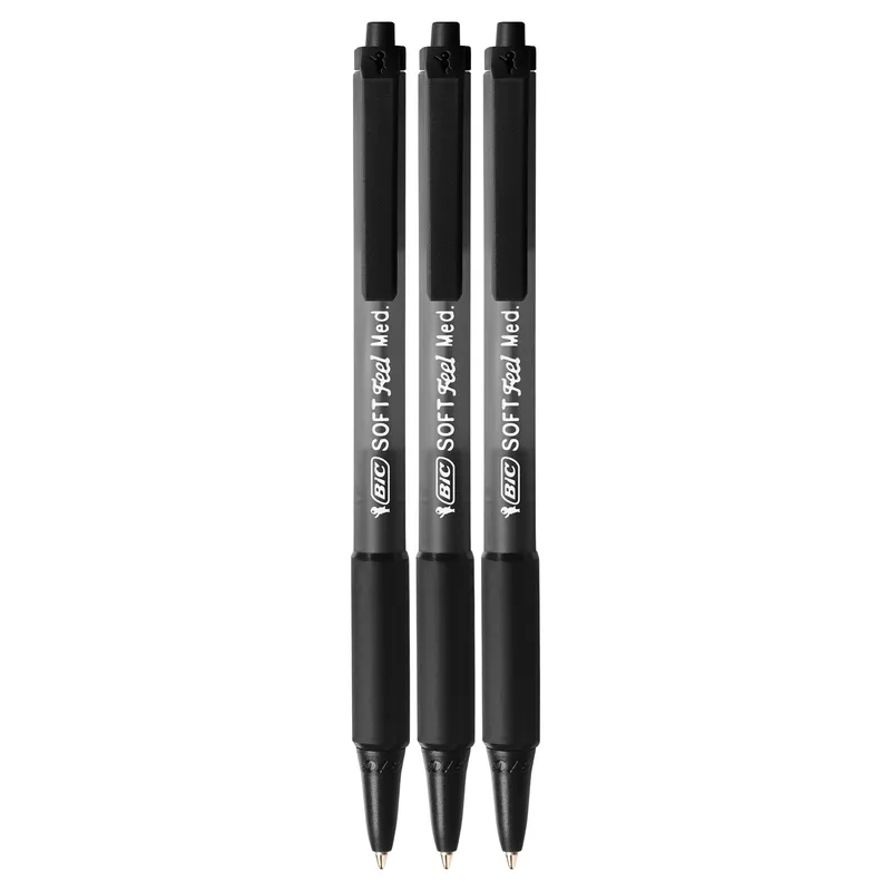 BIC Soft Feel Długopis 3 Sztuki - Czarny