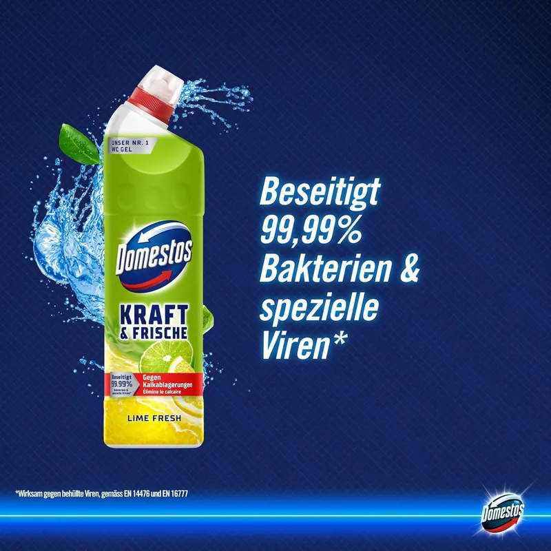 DOMESTOS Kraft & Frische Lime Fresh WC Żel 750 ml