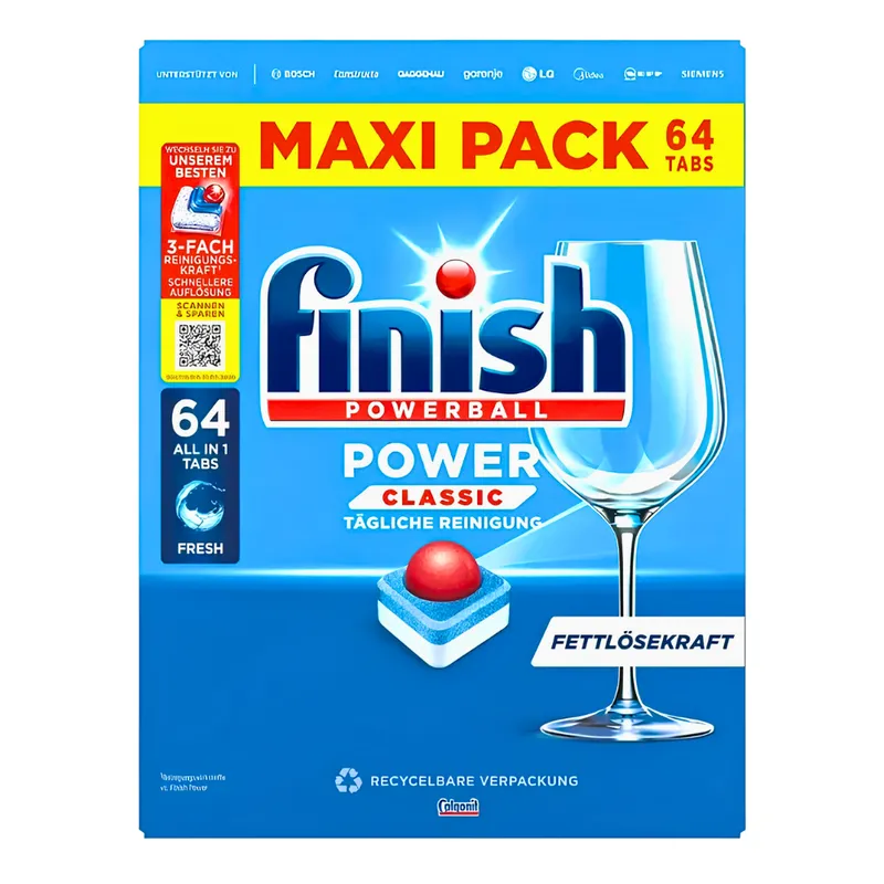 FINISH Powerball Power Classic All IN1 Fresh Tabletki Do Zmywarki 64 szt
