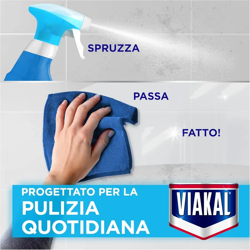 VIAKAL Vetro Doccia Express Fiore Bianco Środek Czyszczący Do Kabin Prysznicowych Bez Spłukiwania 470 ml